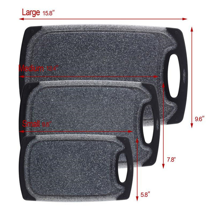 Imitation Marble Three-piece PP Hangable Plastic Vegetable Cutting Set