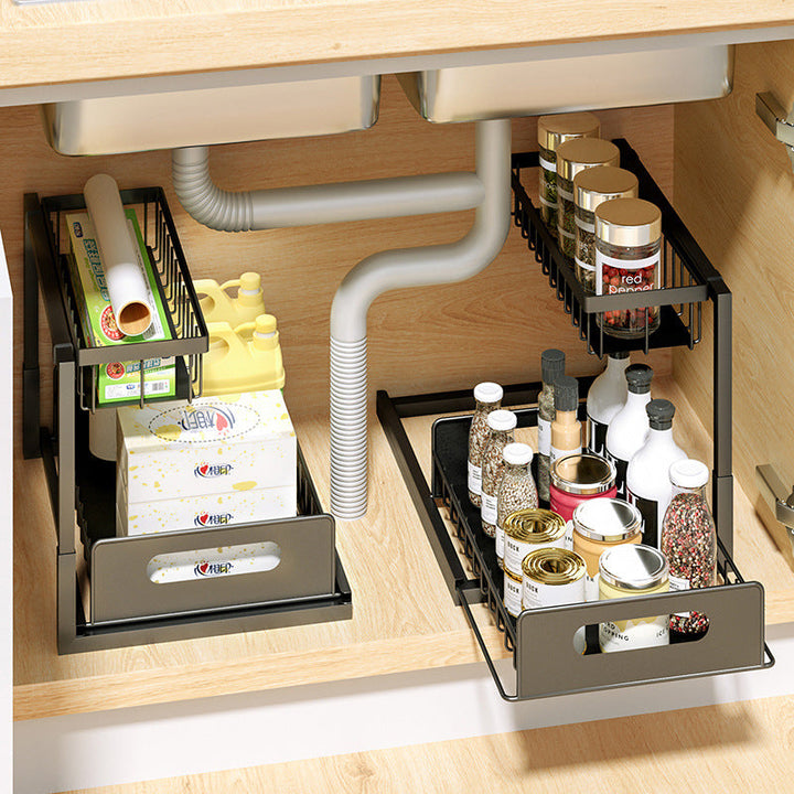 Maximize Your Kitchen Space with Our Pull-out Spice Storage Rack