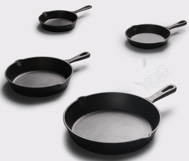 All-in-one Small Frying Panflat-bottomed Frying Pan, Cast Iron Pan