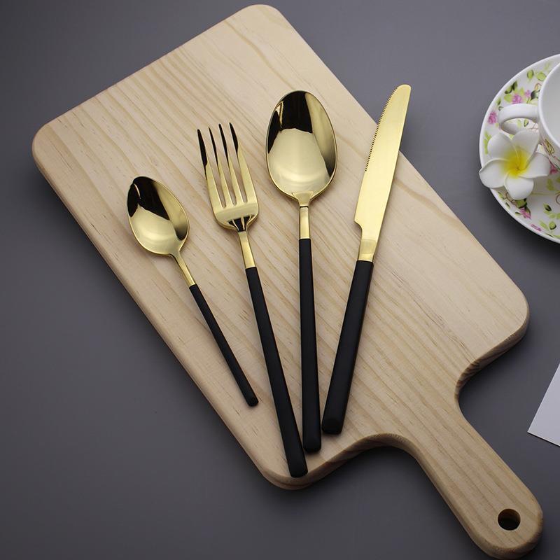 Cutlery Set Square Handle Western Tableware Steak Cutlery Four-piece Set