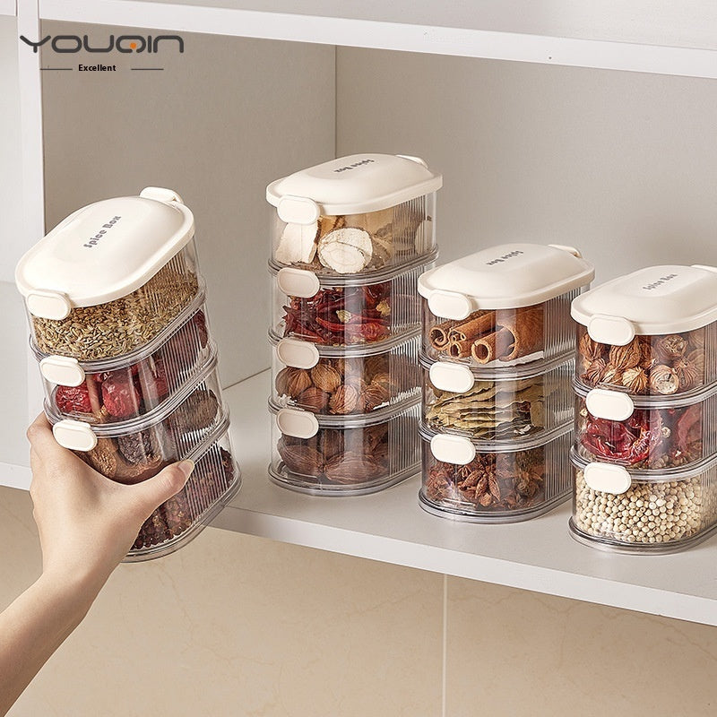 Spice Storage Box Household Kitchen Spice Jar Dry Material Sealed Jar