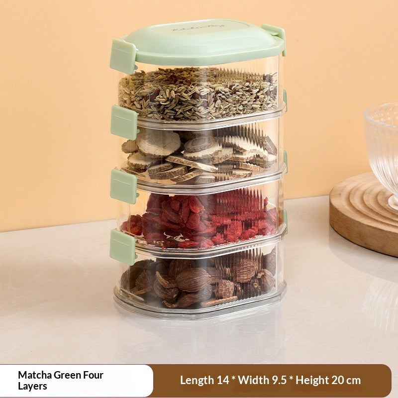 Spice Storage Box Household Kitchen Spice Jar Dry Material Sealed Jar