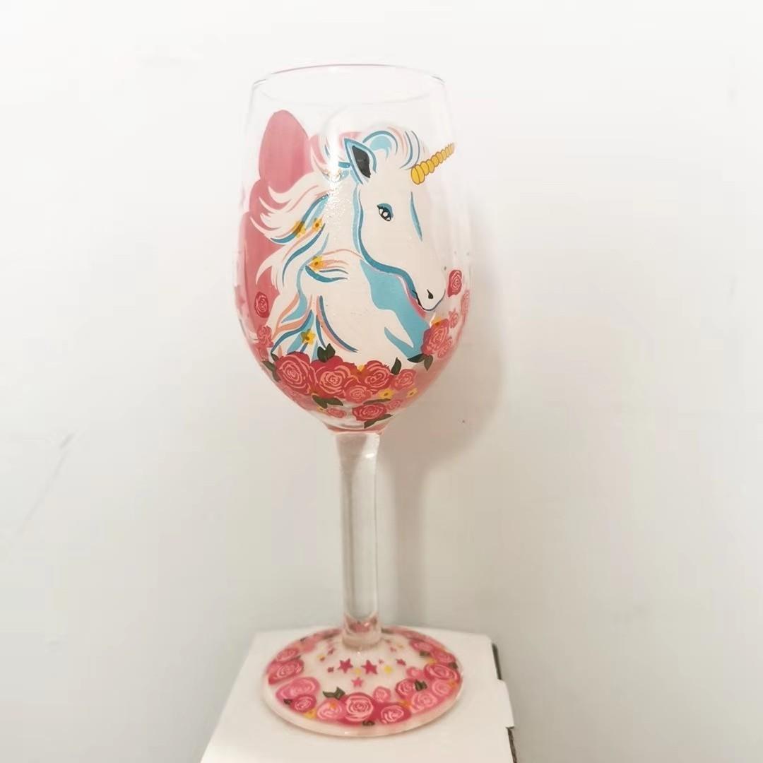 Hand-painted Crystal Wine Glasses