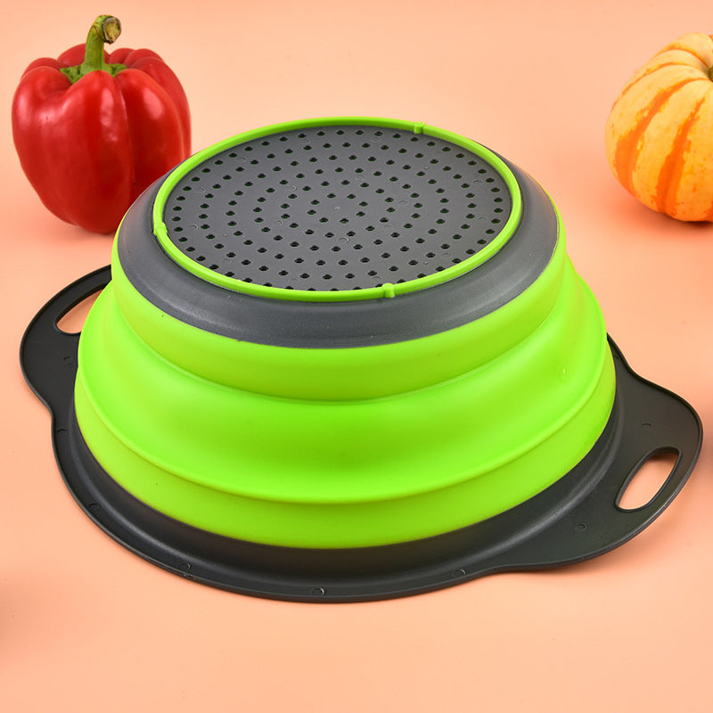 Drain Basket Circular Kitchen Utensil Folding