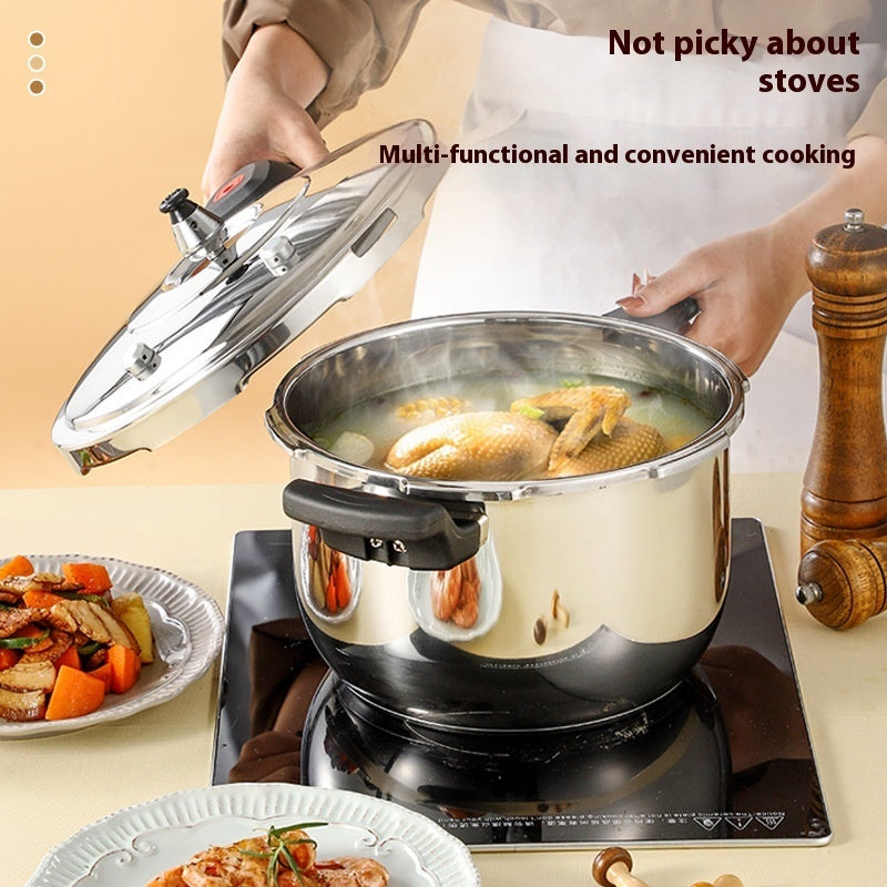 Household Double Bottom Universal Single Handle Multi-functional Large Capacity Stainless Steel Pressure Cooker