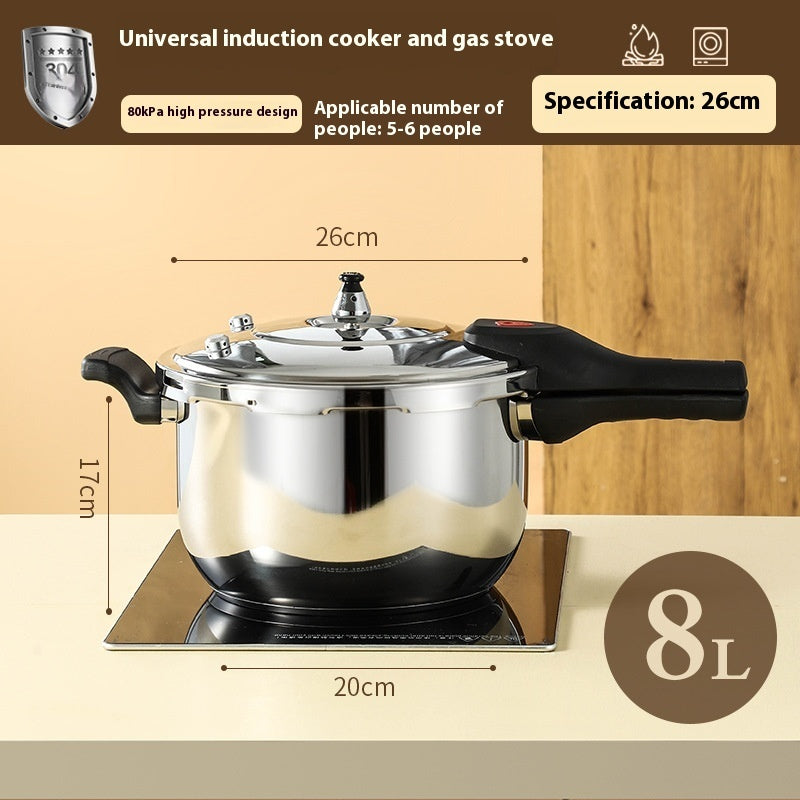 Household Double Bottom Universal Single Handle Multi-functional Large Capacity Stainless Steel Pressure Cooker