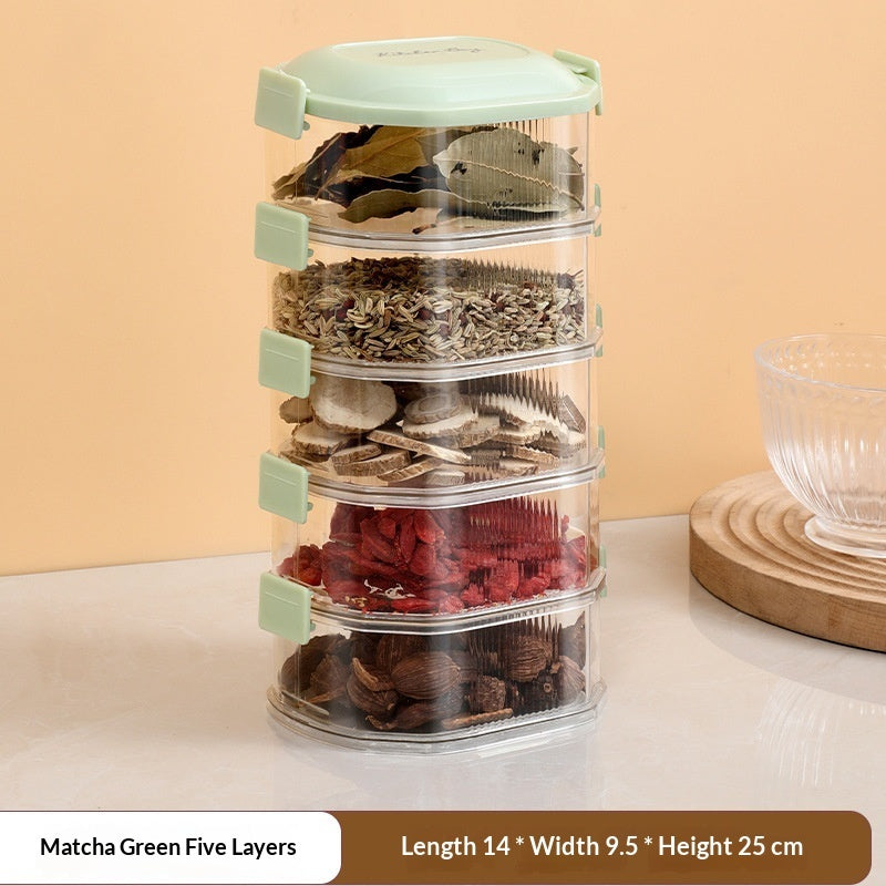 Spice Storage Box Household Kitchen Spice Jar Dry Material Sealed Jar