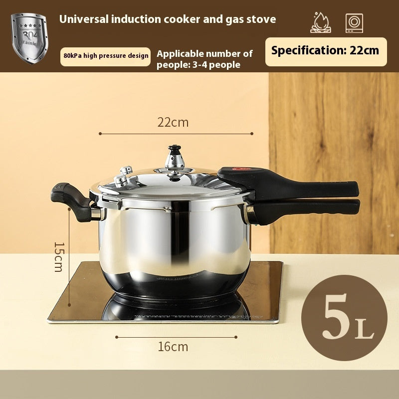 Household Double Bottom Universal Single Handle Multi-functional Large Capacity Stainless Steel Pressure Cooker