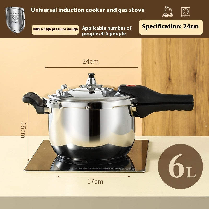 Household Double Bottom Universal Single Handle Multi-functional Large Capacity Stainless Steel Pressure Cooker